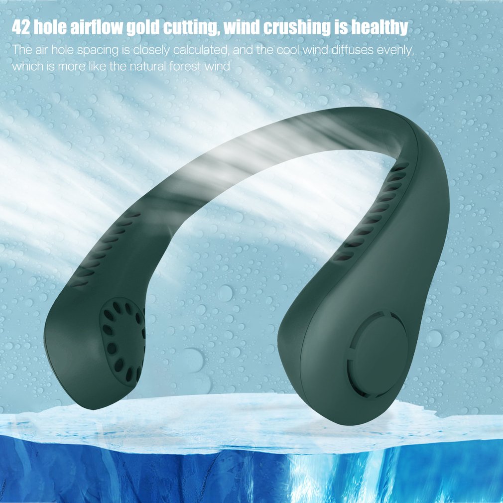 Foto 5 pulgar | Mini Ventilador De Cuello Portátil Sin Cuchillas, Recargable Por Usb Con 5 Velocidades - Venta Internacional.