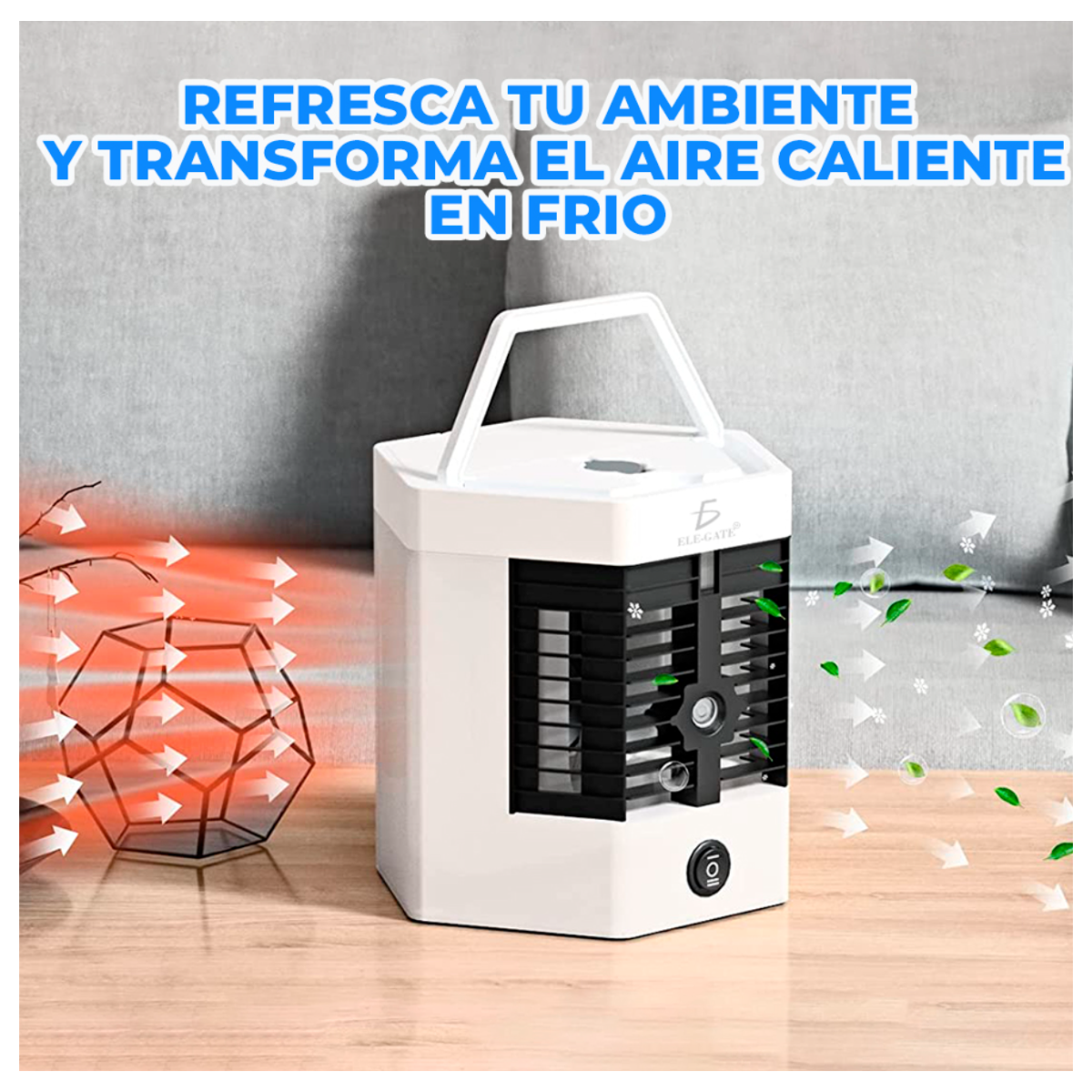 Foto 7 | Ventilador Humidificador De Aire Enfriador De Aire Con Cable Usb color Blanco