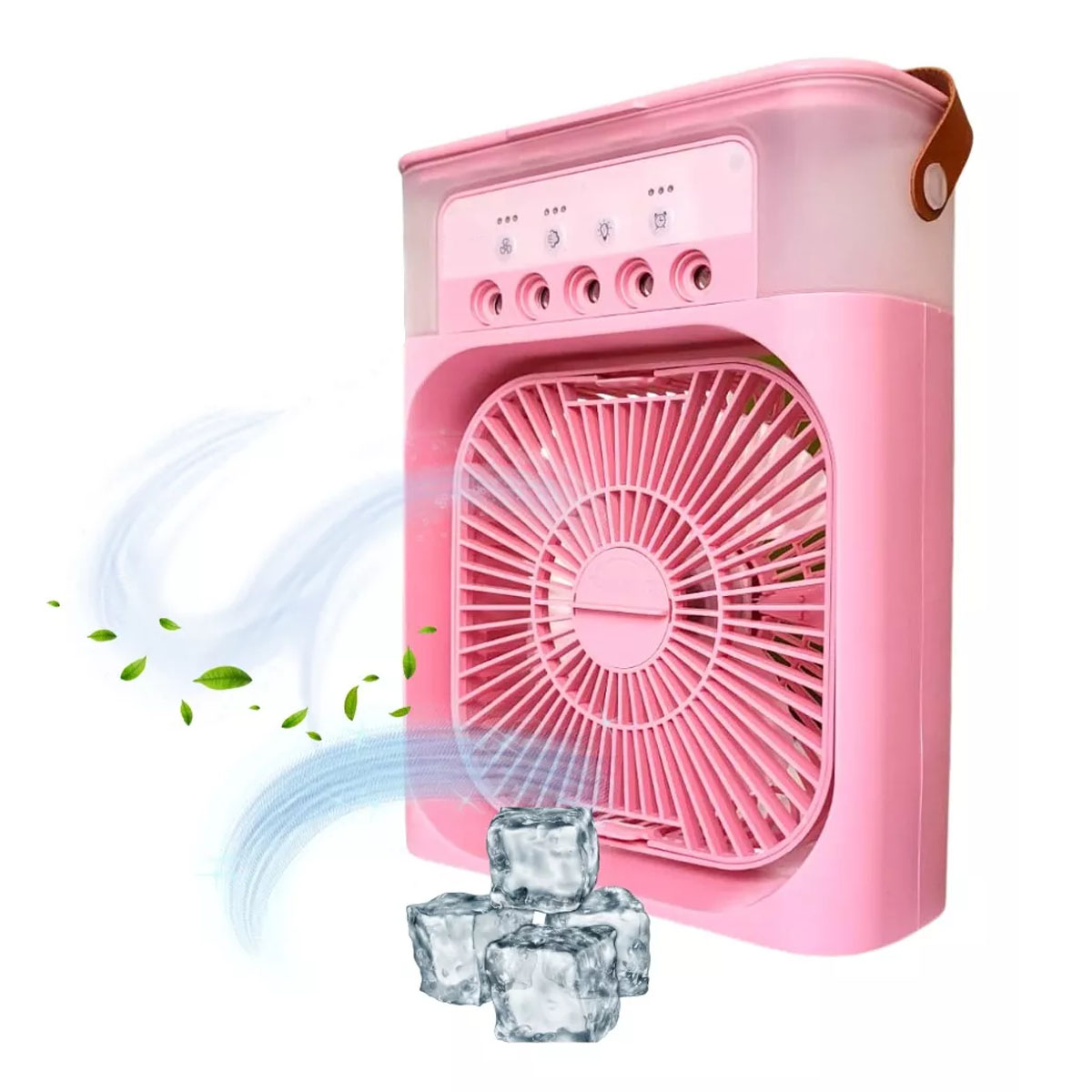 Foto 2 pulgar | Ventilador Humificador Aire Acondicionado Dosyu Rosa Portátil con Led Climatizador de Aire