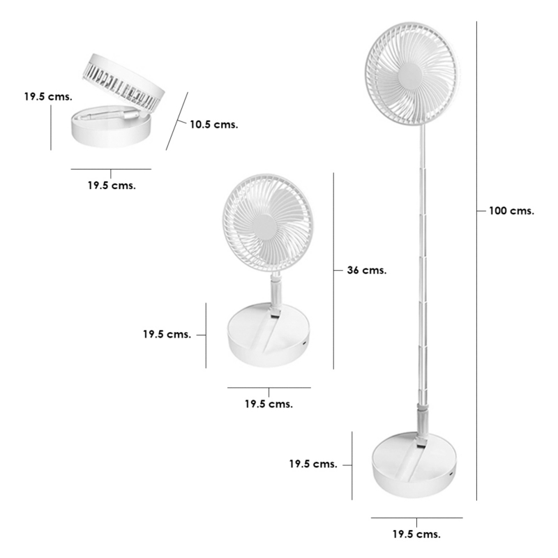 Foto 2 | Ventilador Usb Extensible Y Recargable Con Ángulo De 180° Gti P9 - Venta Internacional.