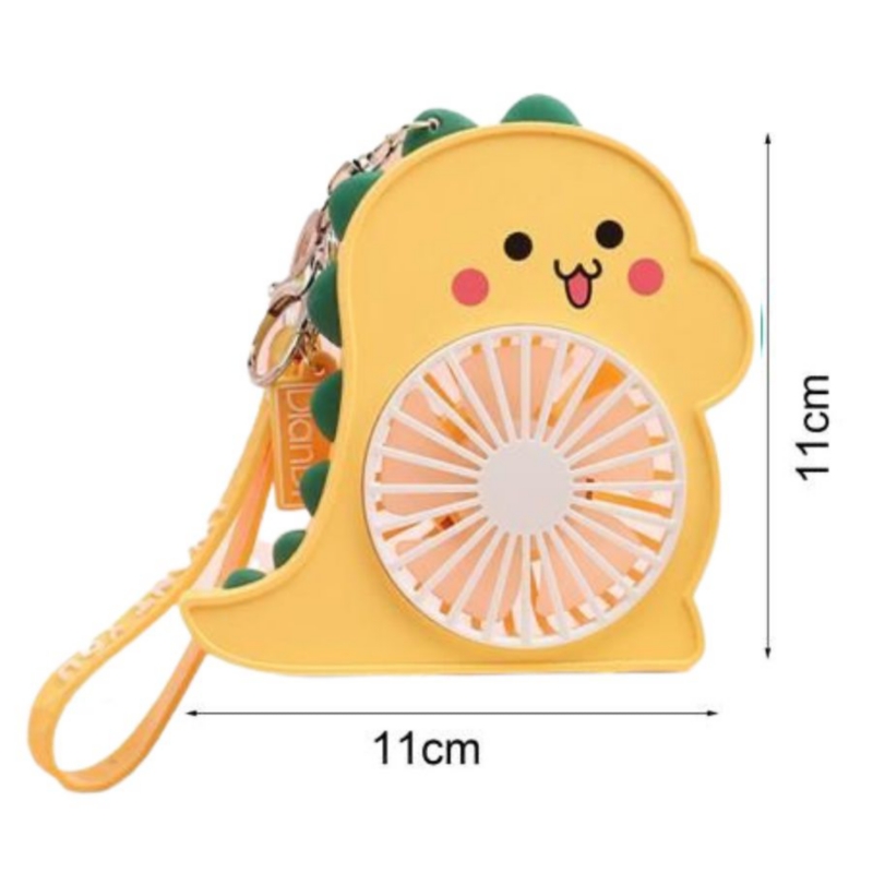 Foto 3 pulgar | Llavero Con Forma De Dinosaurio Amarillo Con Miniventilador Eléctrico Recargable - Venta Internacional.