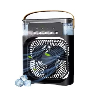 Foto 1 | Ventilador Humificador Aire Acondicionado Dosyu Rosa Portátil Con Led Climatizador De Aire Negro