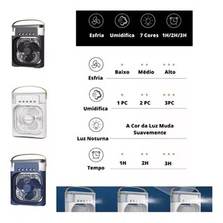 Foto 5 | Ventilador Humificador Aire Acondicionado Dosyu Rosa Portátil Con Led Climatizador De Aire Negro