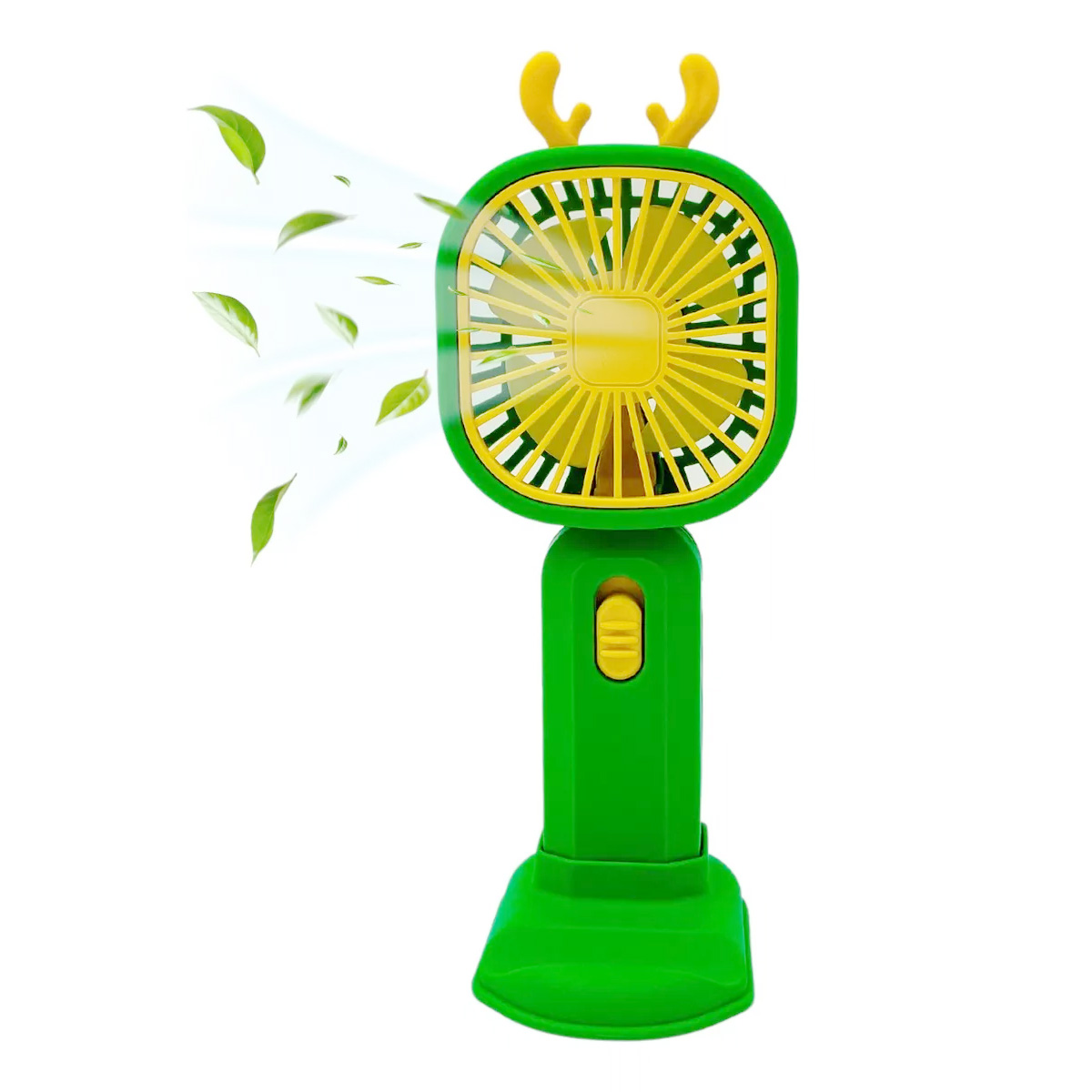 Ventilador de Escritorio Dosyu Recargable Verde con Soporte para Celular