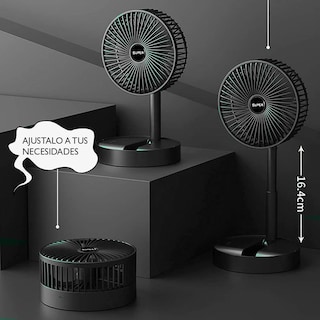 Foto 5 | Ventilador de Escritorio Dosyu Negro Plegable Recargable