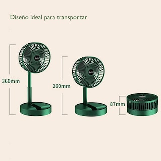 Foto 2 | Ventilador de Escritorio Dosyu Recargable Verde