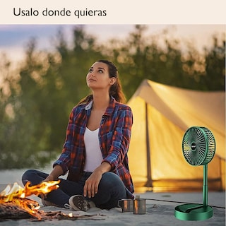 Foto 4 | Ventilador de Escritorio Dosyu Recargable Verde