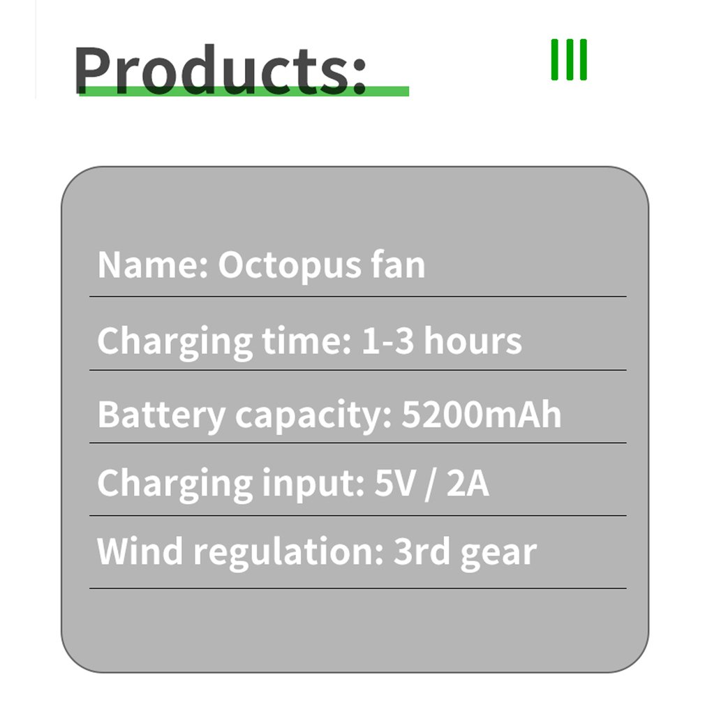 Foto 4 | Ventilador con Clip con Batería de 5200 Mah - Venta Internacional