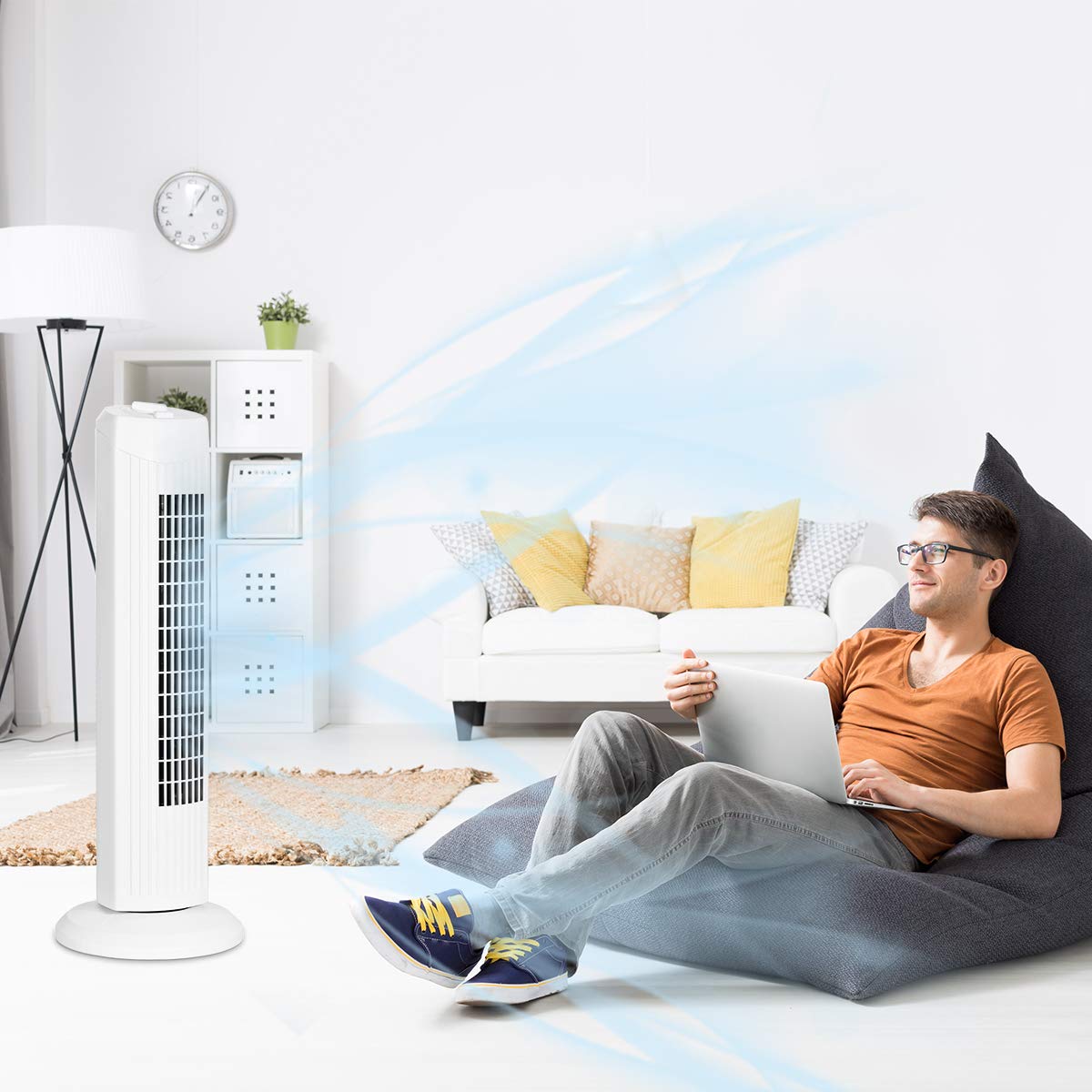 Foto 3 pulgar | Ventilador Tipo Torre Costway Oscilante Blanco - Venta Internacional