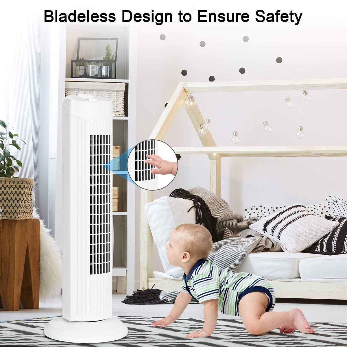 Foto 6 pulgar | Ventilador Tipo Torre Costway Oscilante Blanco - Venta Internacional