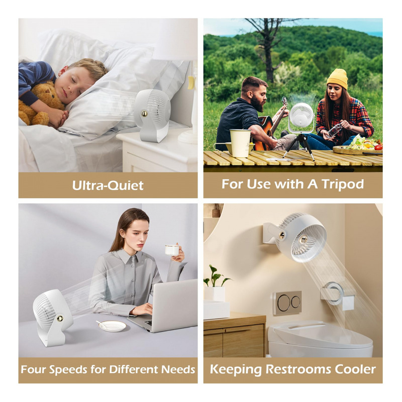Foto 4 pulgar | Ventilador Recargable Batería de 6000 mAh 4 Velocidades con Temporizador - Venta Internacional