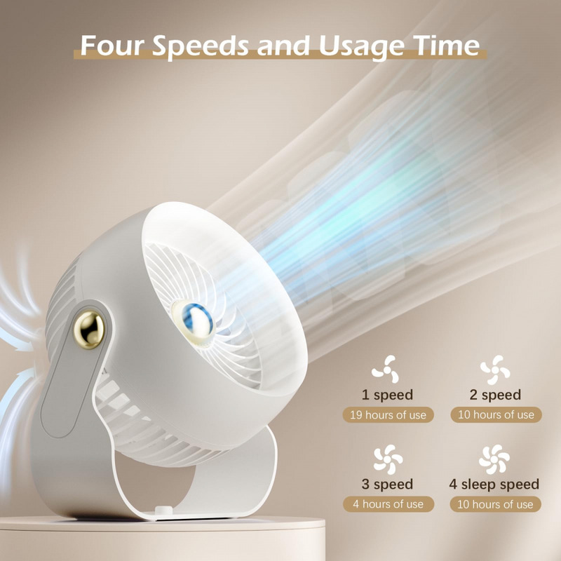 Foto 5 pulgar | Ventilador Recargable Batería de 6000 mAh 4 Velocidades con Temporizador - Venta Internacional