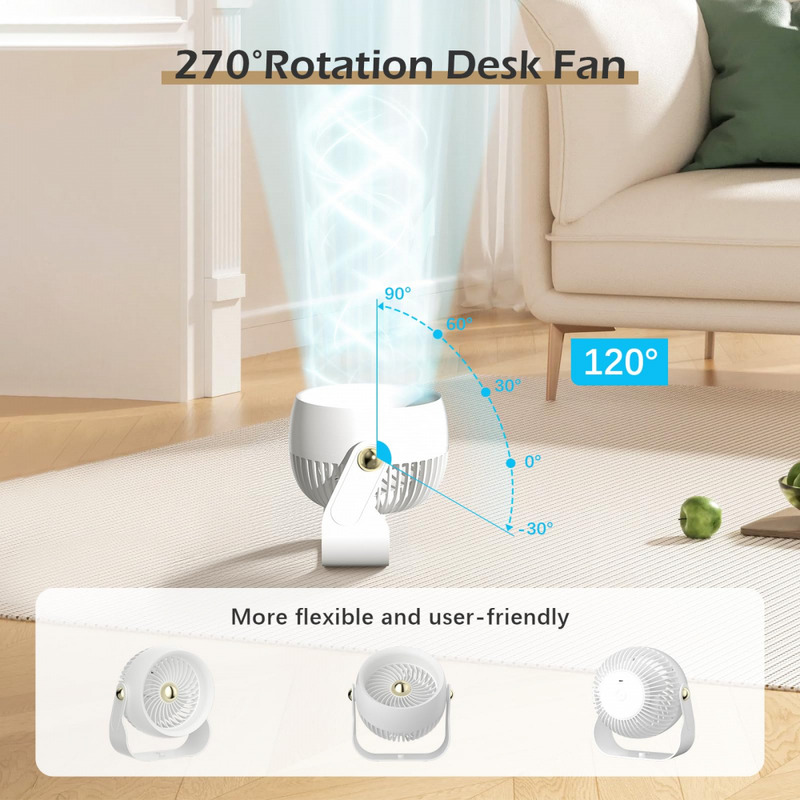 Foto 6 pulgar | Ventilador Recargable Batería de 6000 mAh 4 Velocidades con Temporizador - Venta Internacional