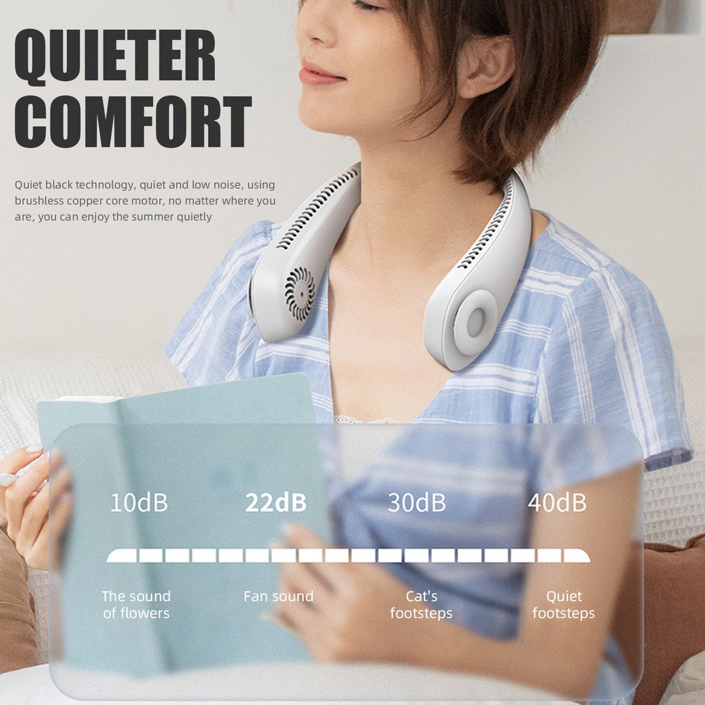 Foto 3 | Ventilador Para El Cuello Mini Portátil Recargable Por Usb - Venta Internacional