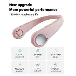 Foto 2 | Ventilador de Cuello Colgante Sin Hojas Recargable por Usb 360° - Venta Internacional