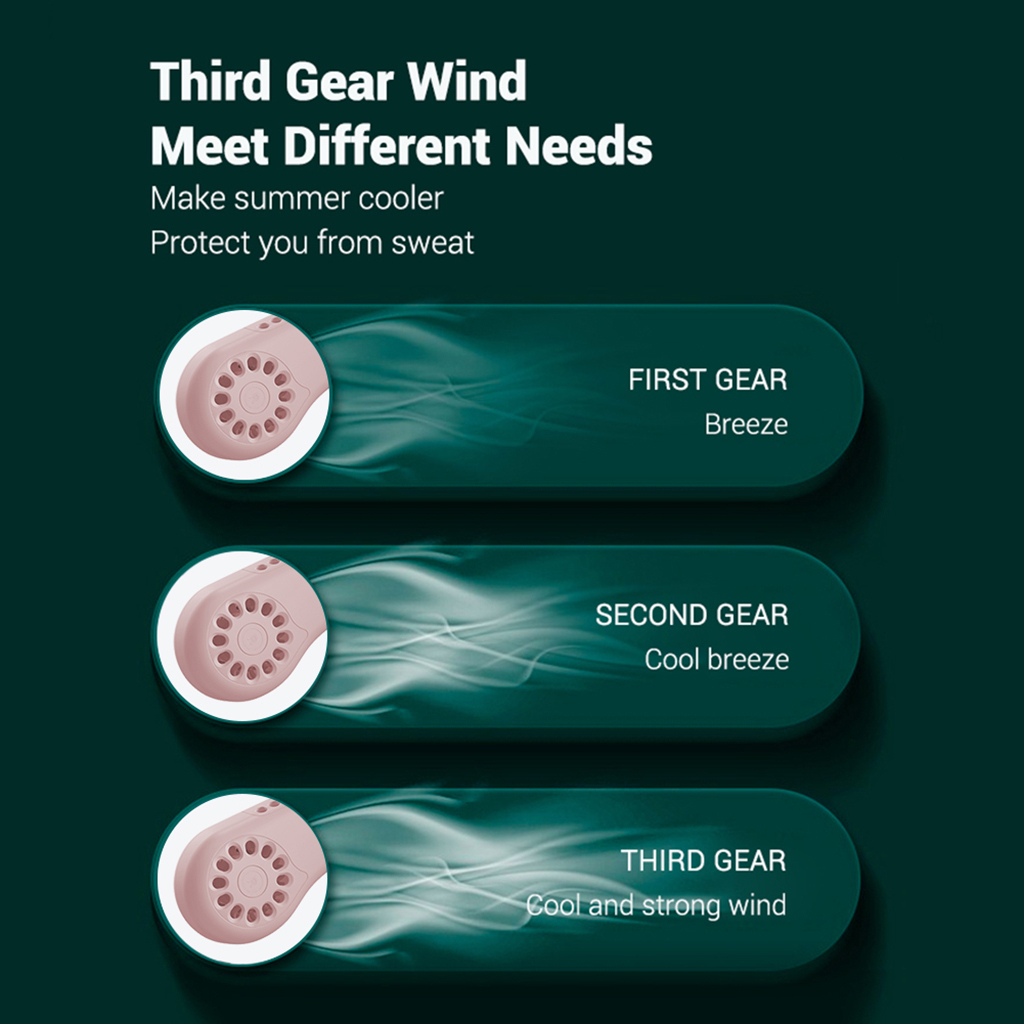 Foto 6 pulgar | Ventilador de Cuello Colgante Sin Hojas Recargable por Usb 360° - Venta Internacional