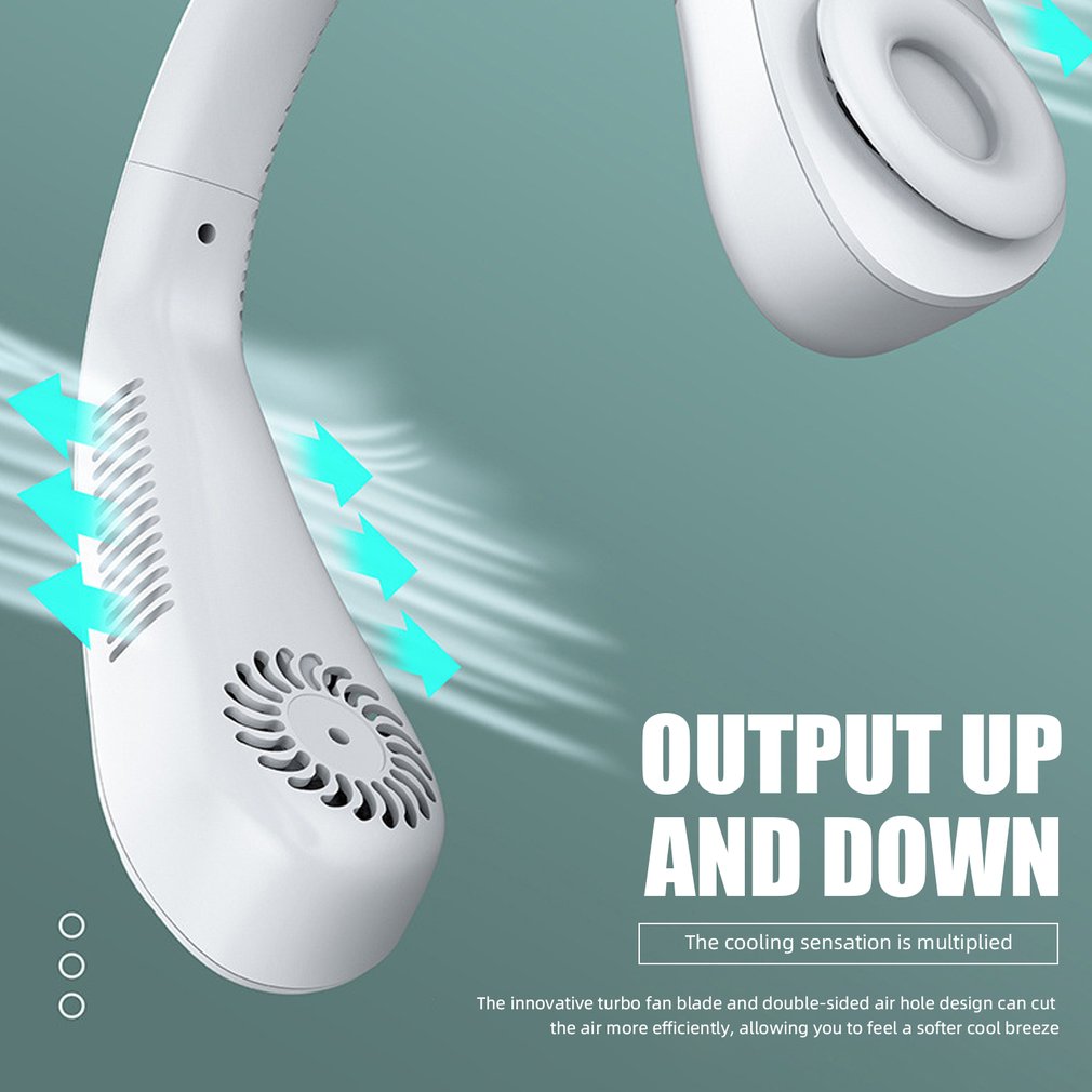 Foto 4 pulgar | Ventilador para Cuello Recargable por Usb Blanco - Venta Internacional