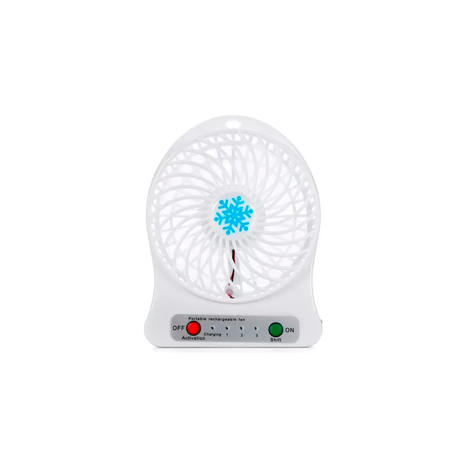 Ventilador Portátil Recargable USB de 3 Velocidades Blanco - Venta Internacional