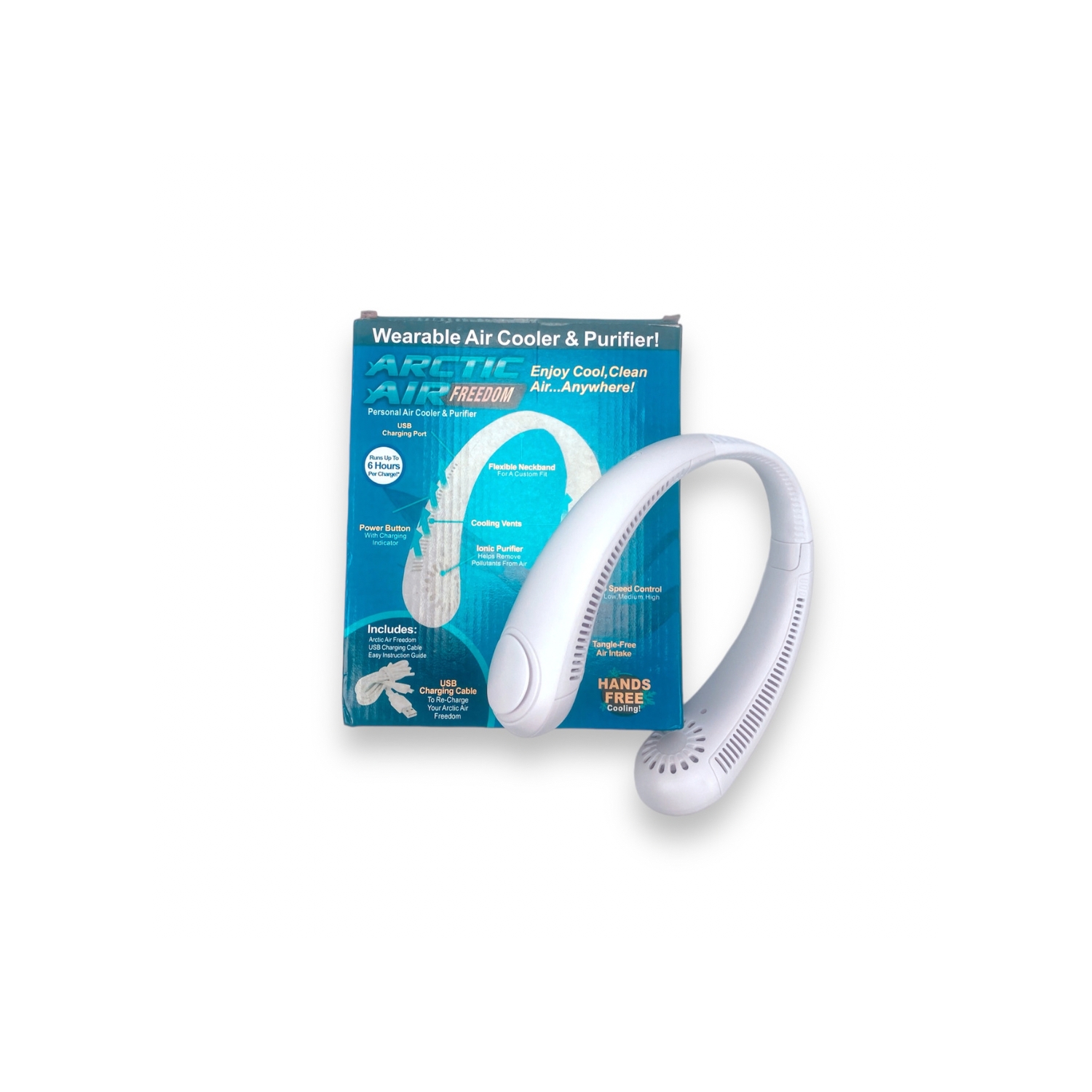 Foto 2 pulgar | Ventilador de Cuello Miniportátil Recargable Por Usb De 3 Velocidades - Venta Internacional