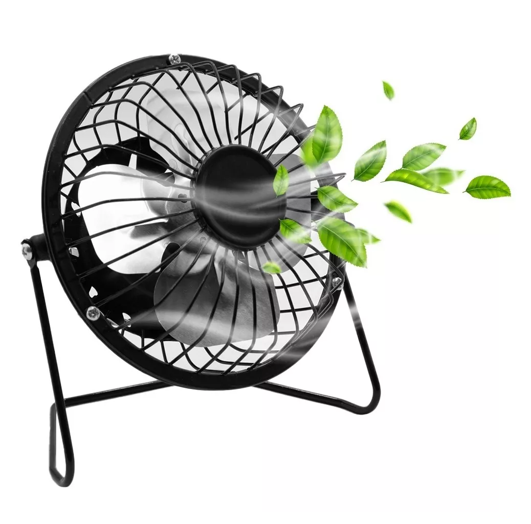 Foto 6 pulgar | Ventilador de Escritorio USB Pequeño con Aspas de Metal de 14 cm - Negro