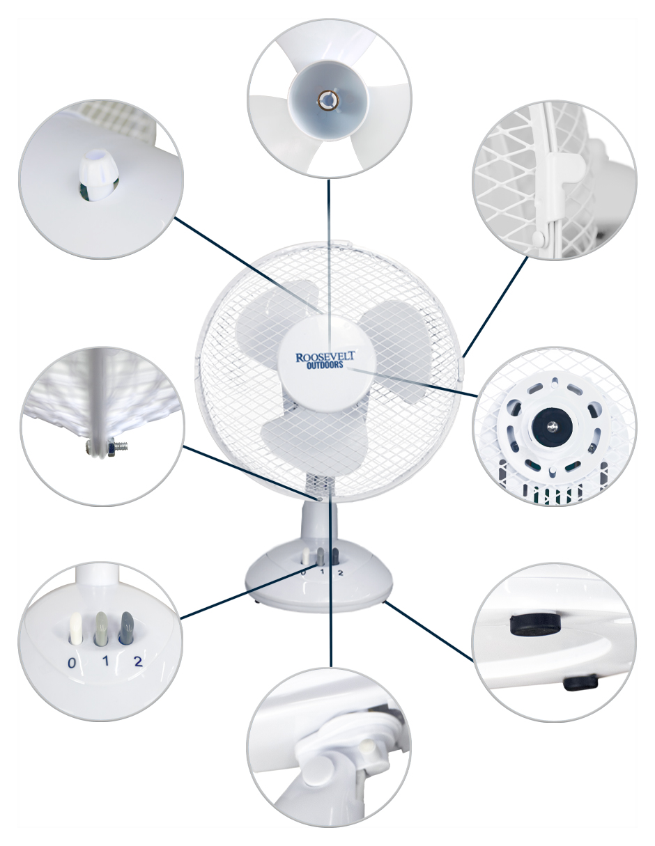 Foto 7 pulgar | Ventilador De Escritorio O50 Roosevelt Outdoors Blanco