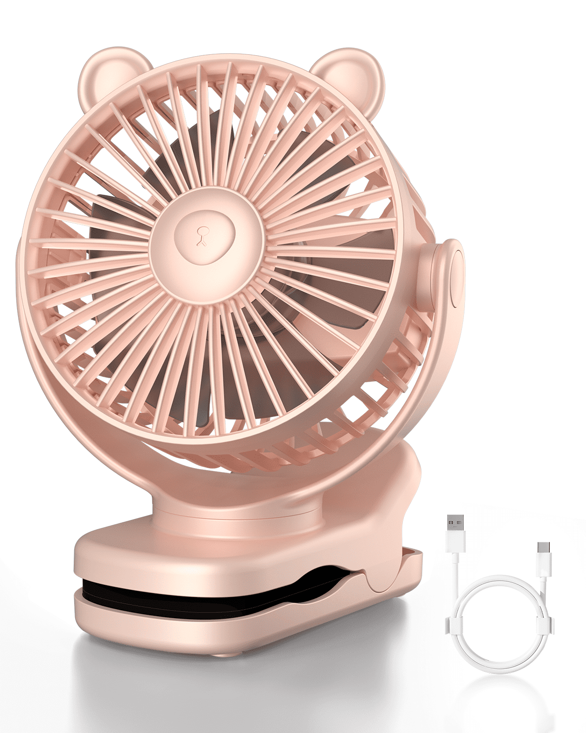 Ventilador Con Clip Kidee, Batería Recargable De 2000 Mah, 3 Velocidades De Viento - Venta Internacional.