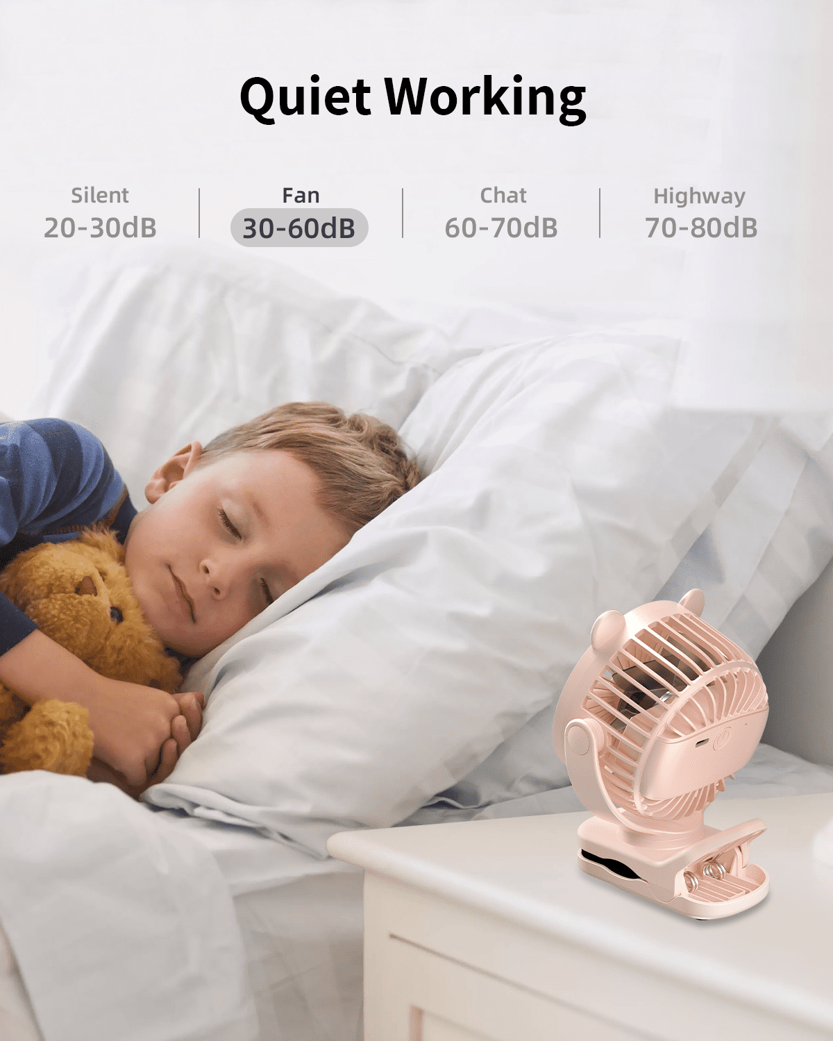 Foto 3 pulgar | Ventilador Con Clip Kidee, Batería Recargable De 2000 Mah, 3 Velocidades De Viento - Venta Internacional.