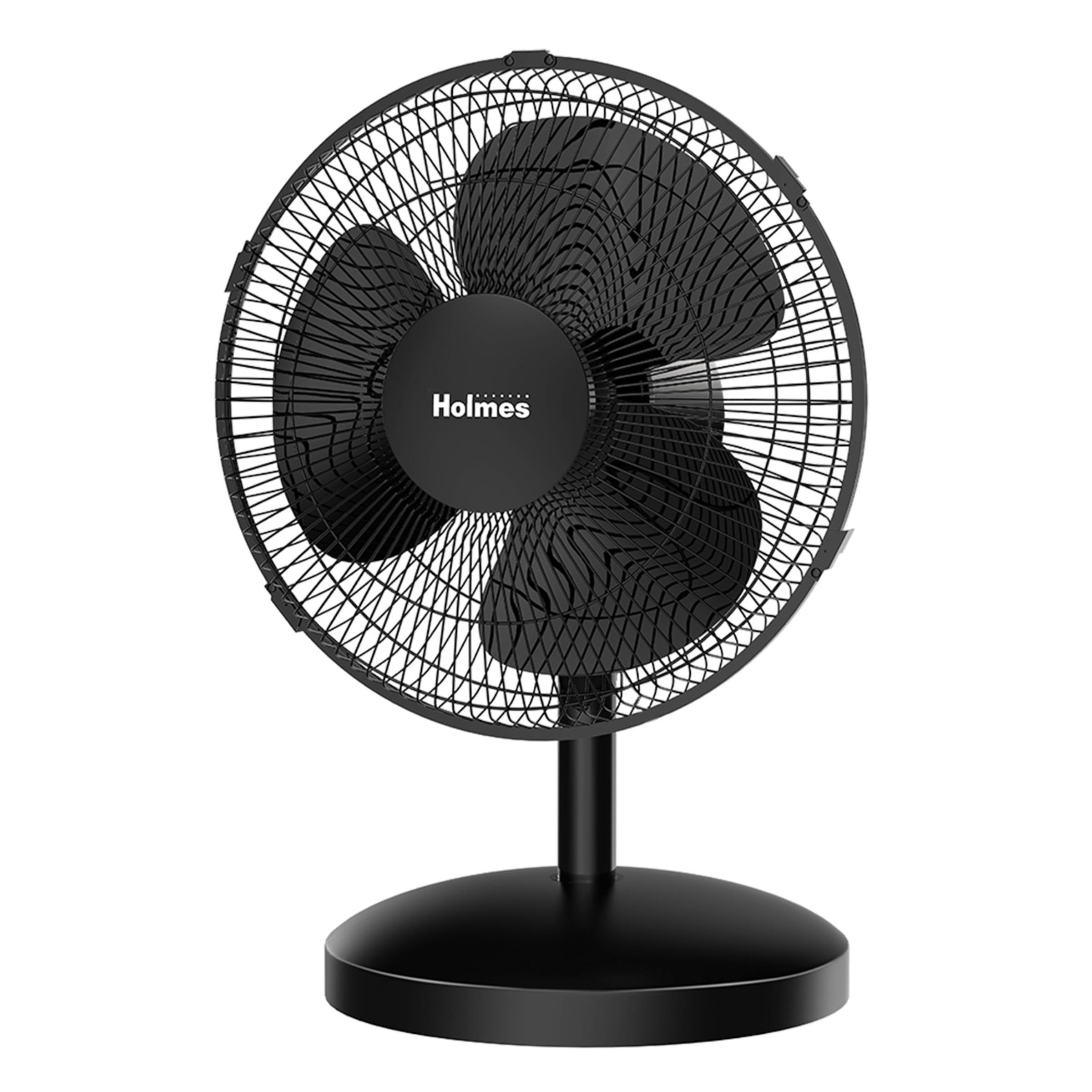 Ventilador De Mesa Holmes 12 Con Oscilación De 75°, 3 Velocidades, Negro - Venta Internacional.