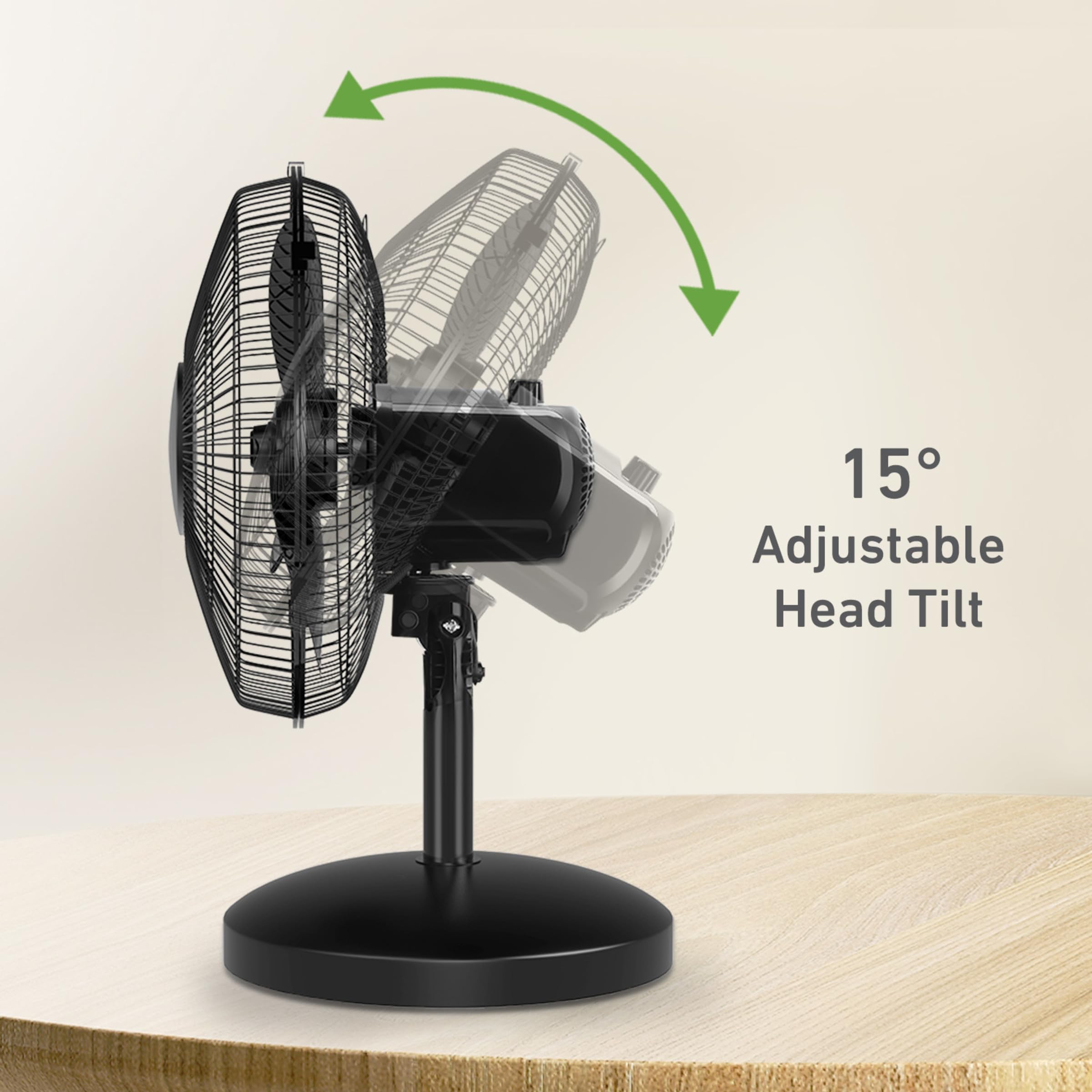 Foto 7 pulgar | Ventilador De Mesa Holmes 12 Con Oscilación De 75°, 3 Velocidades, Negro - Venta Internacional.
