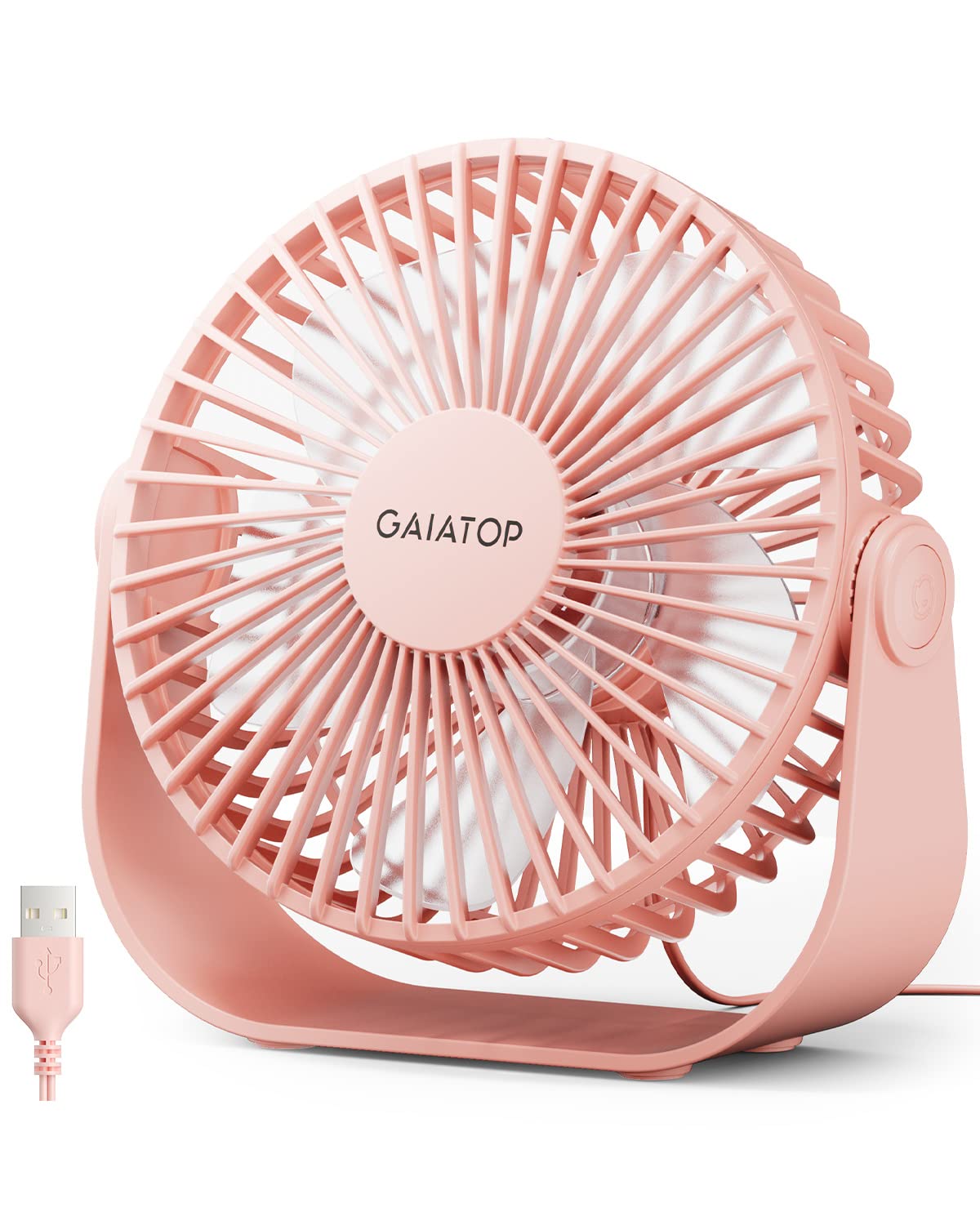 Foto 2 pulgar | Ventilador De Escritorio Gaiatop Usb Portátil De 3 Velocidades Con Fuerte Flujo De Aire, Color Rosa - Venta Internaci