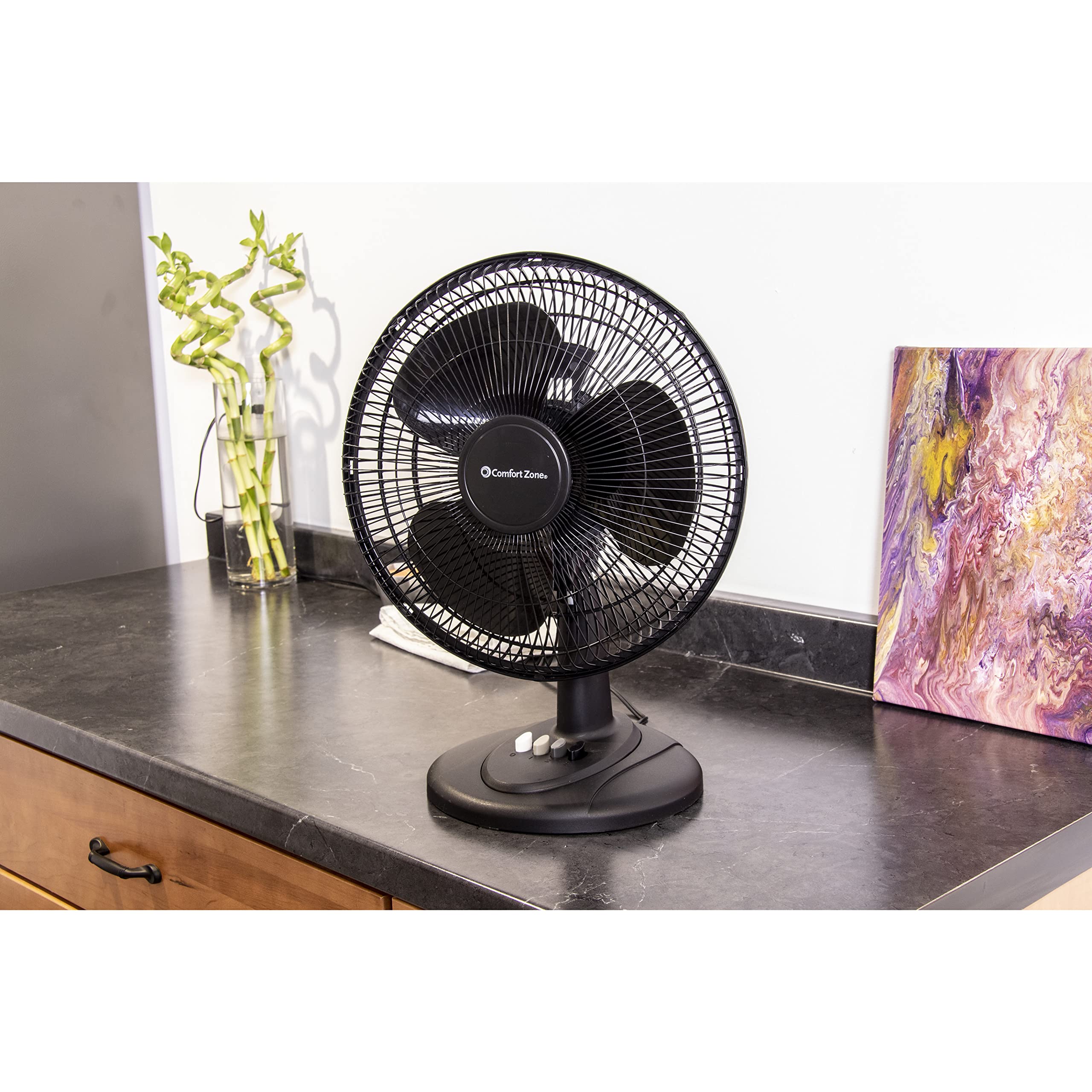 Foto 3 pulgar | Ventilador De Mesa Comfort Zone Cz121bk, 30 Cm, Oscilante De 3 Velocidades - Venta Internacional.