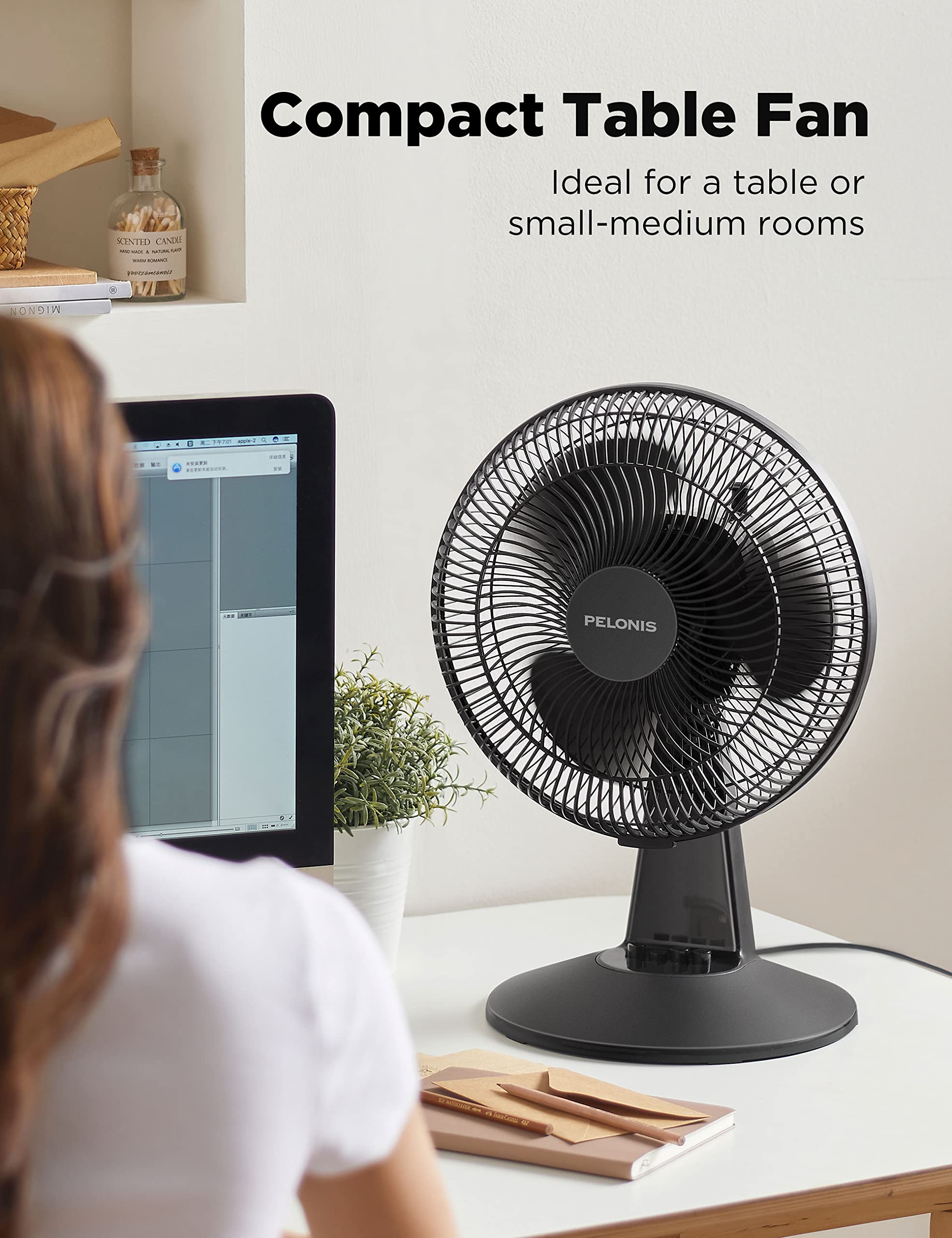Foto 2 | Ventilador de Mesa Pelonis 30 cm  Oscilante 3 Velocidades - Venta Internacional