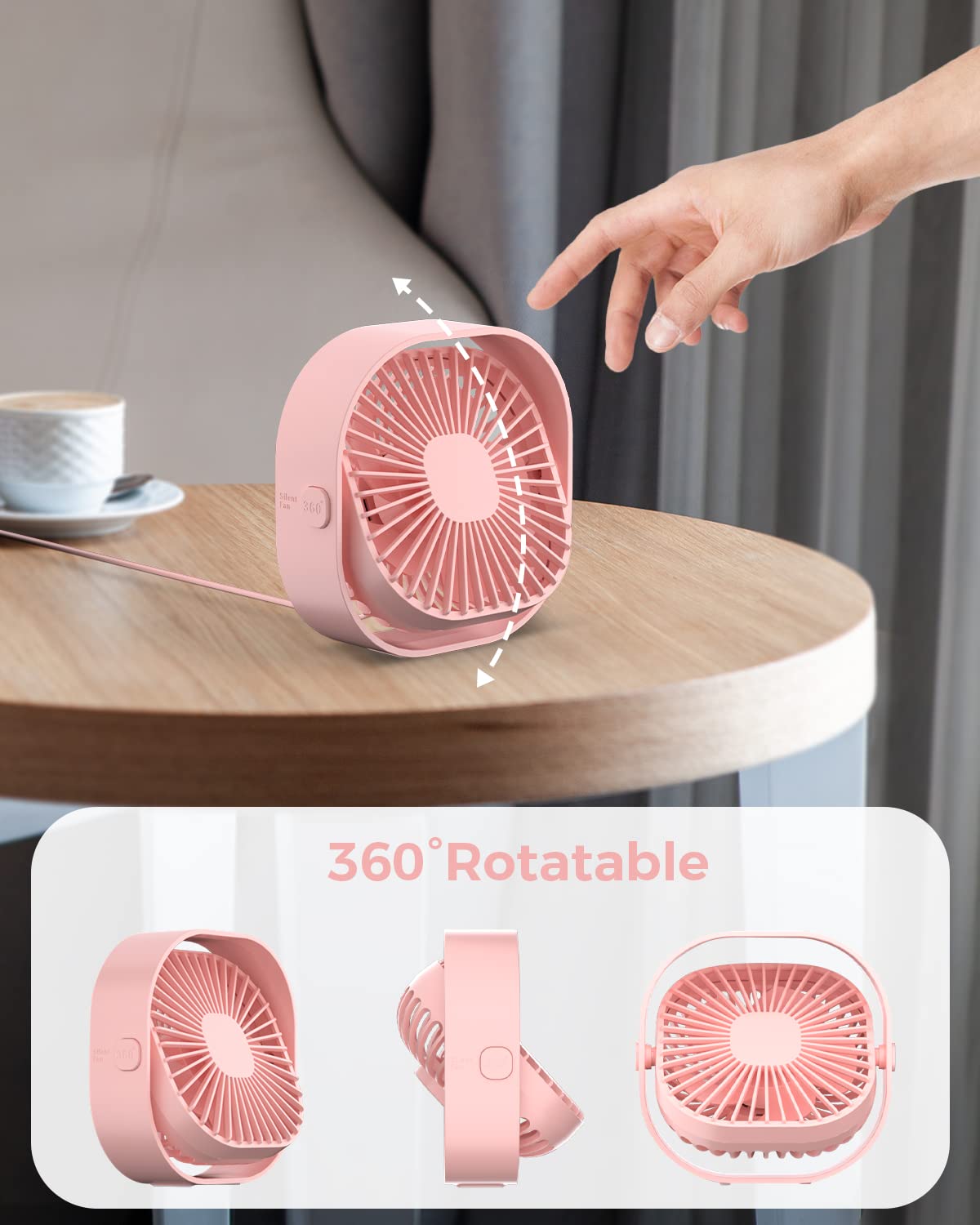 Foto 7 pulgar | Ventilador de Escritorio Rjvw Small Usb de 4 Pulgadas - Venta Internacional