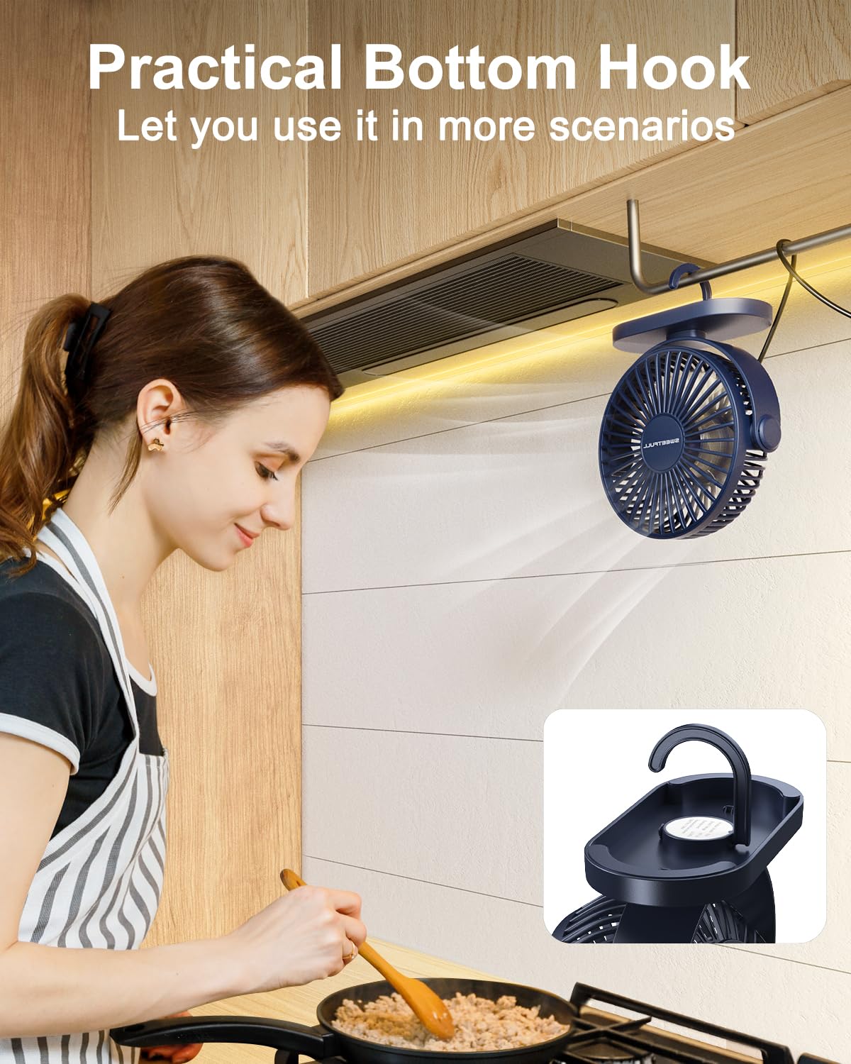 Foto 8 pulgar | Ventilador de Escritorio Sweetfull USB 3 Velocidades 12,7 cm - Venta Internacional