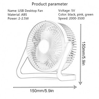 Foto 3 | Mini Ventilador de Oficina USB Portátil Ventilador de Escritorio Silencioso - Venta Internacional