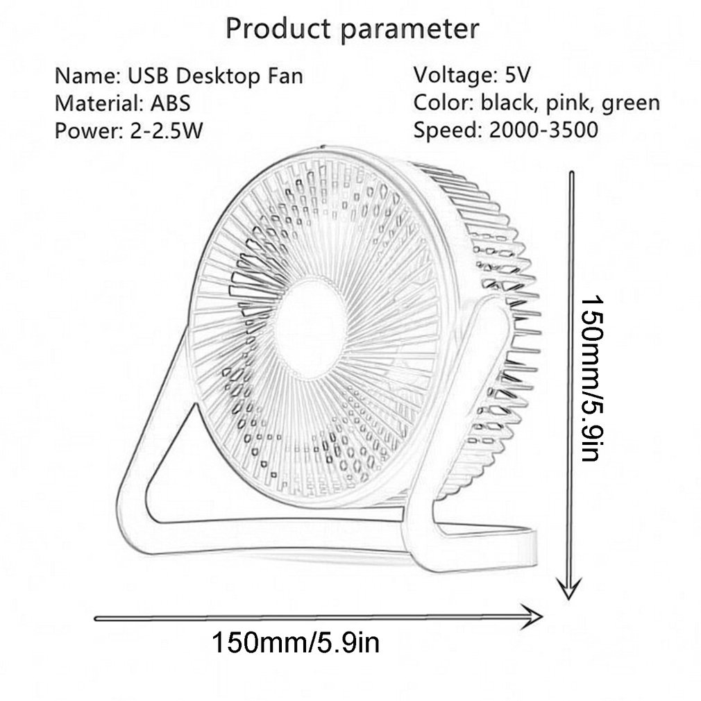 Foto 4 pulgar | Mini Ventilador de Escritorio Generic Portátil 2 Velocidades Blanco - Venta Internacional