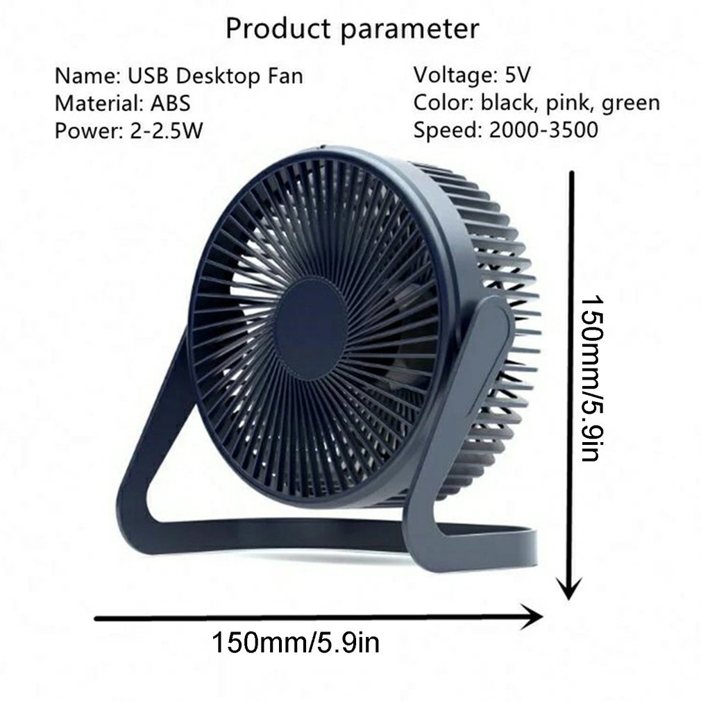 Foto 4 pulgar | Mini Ventilador de Escritorio Generic Portátil 2 Velocidades Negro - Venta Internacional