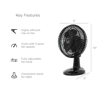 Foto 6 | Ventilador De Mesa Convertible Clip Genesis, 6 Pulgadas, Negro - Venta Internacional.