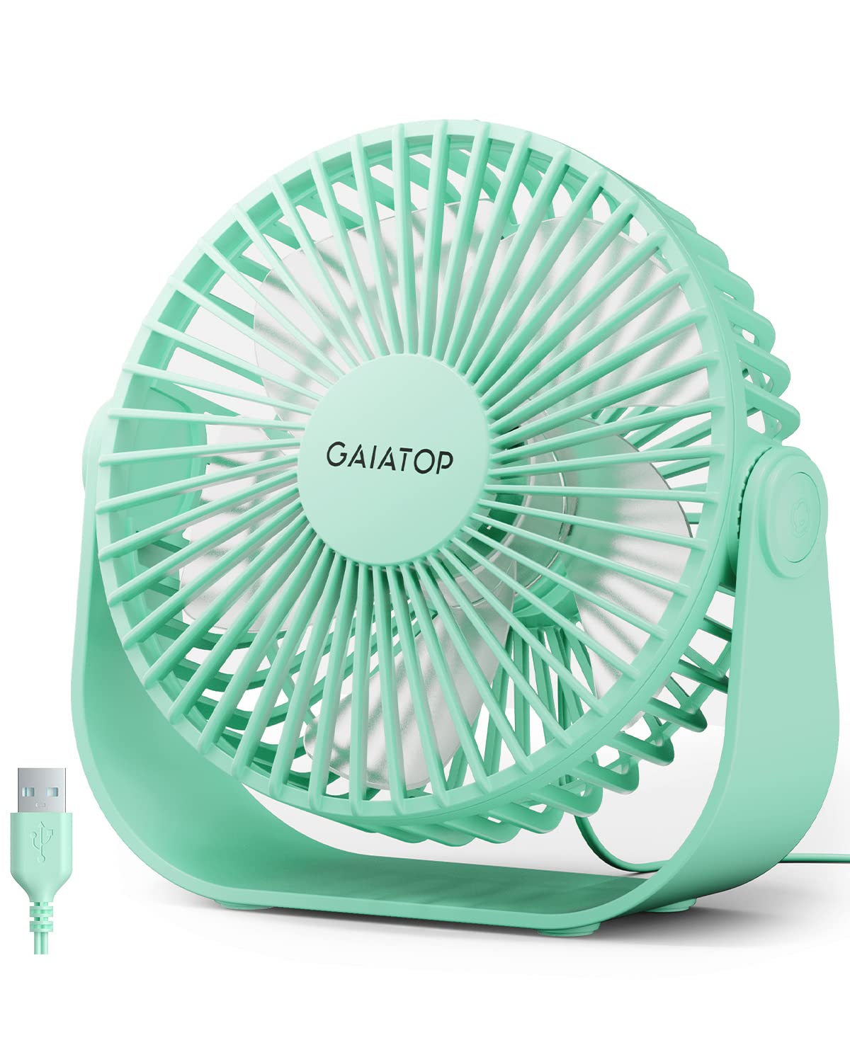 Foto 2 pulgar | Ventilador De Escritorio Gaiatop Usb Portátil De 3 Velocidades Con Fuerte Flujo De Aire Verde - Venta Internacional.