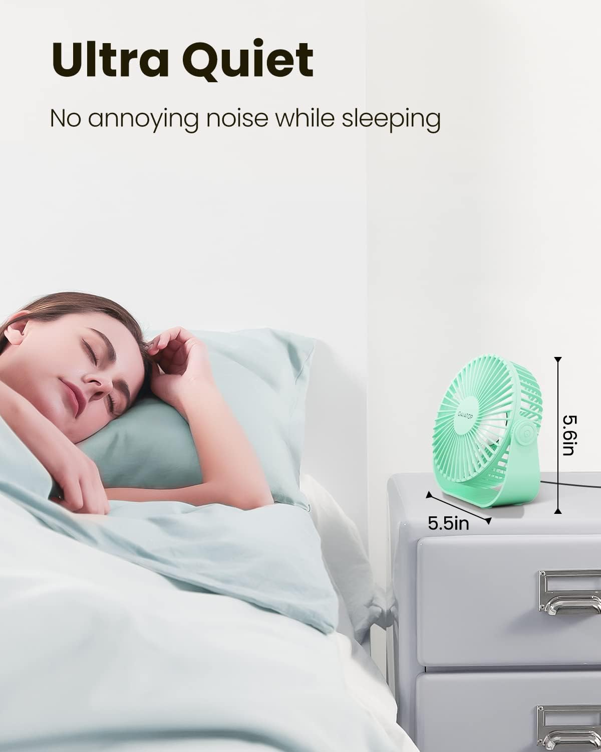 Foto 3 | Ventilador De Escritorio Gaiatop Usb Portátil De 3 Velocidades Con Fuerte Flujo De Aire Verde - Venta Internacional.