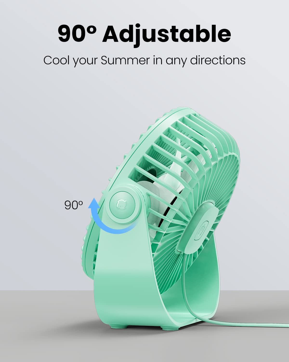 Foto 6 pulgar | Ventilador De Escritorio Gaiatop Usb Portátil De 3 Velocidades Con Fuerte Flujo De Aire Verde - Venta Internacional.