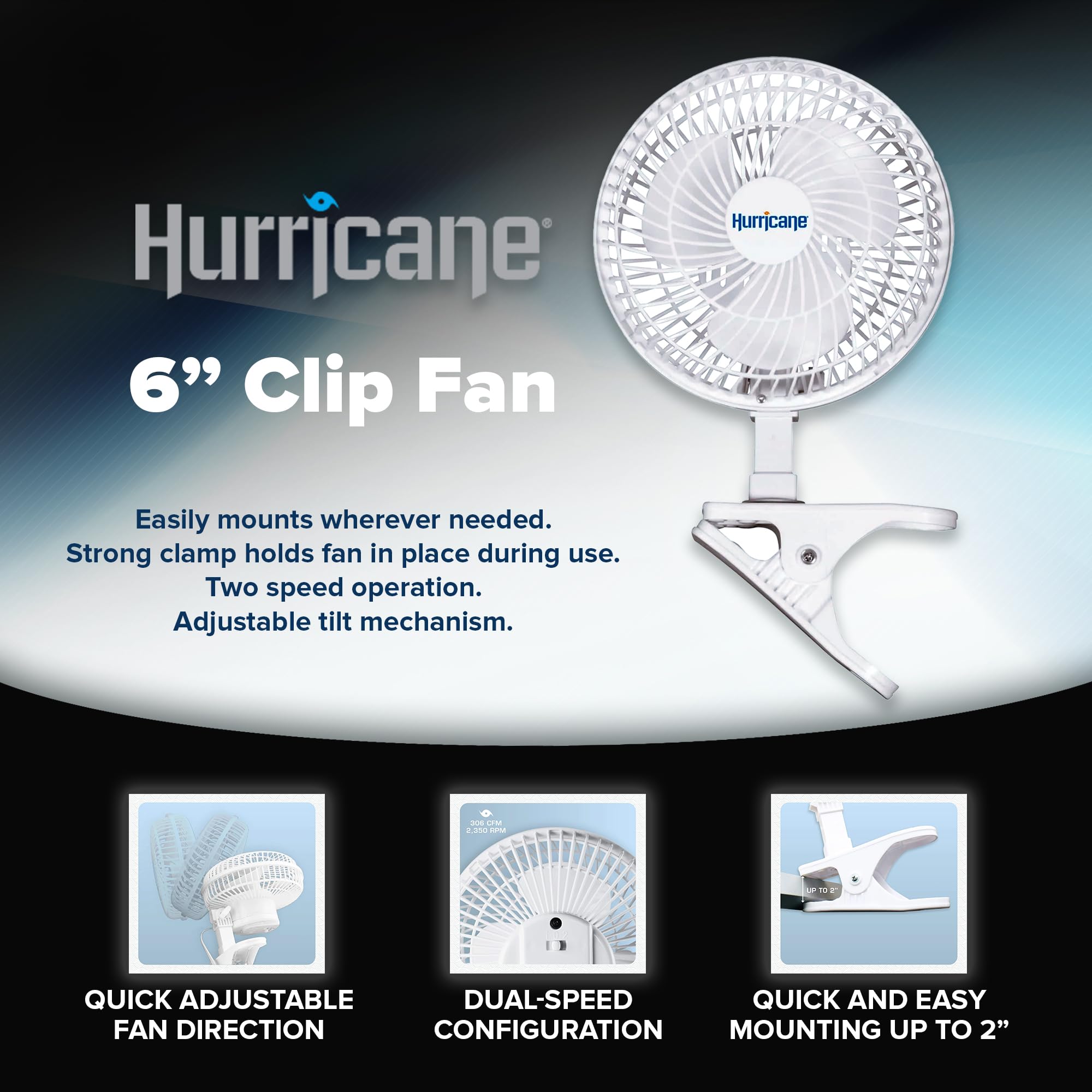 Foto 3 pulgar | Ventilador de Escritorio Hurricane Classic 15 cm Blanco 2 Piezas - Venta Internacional