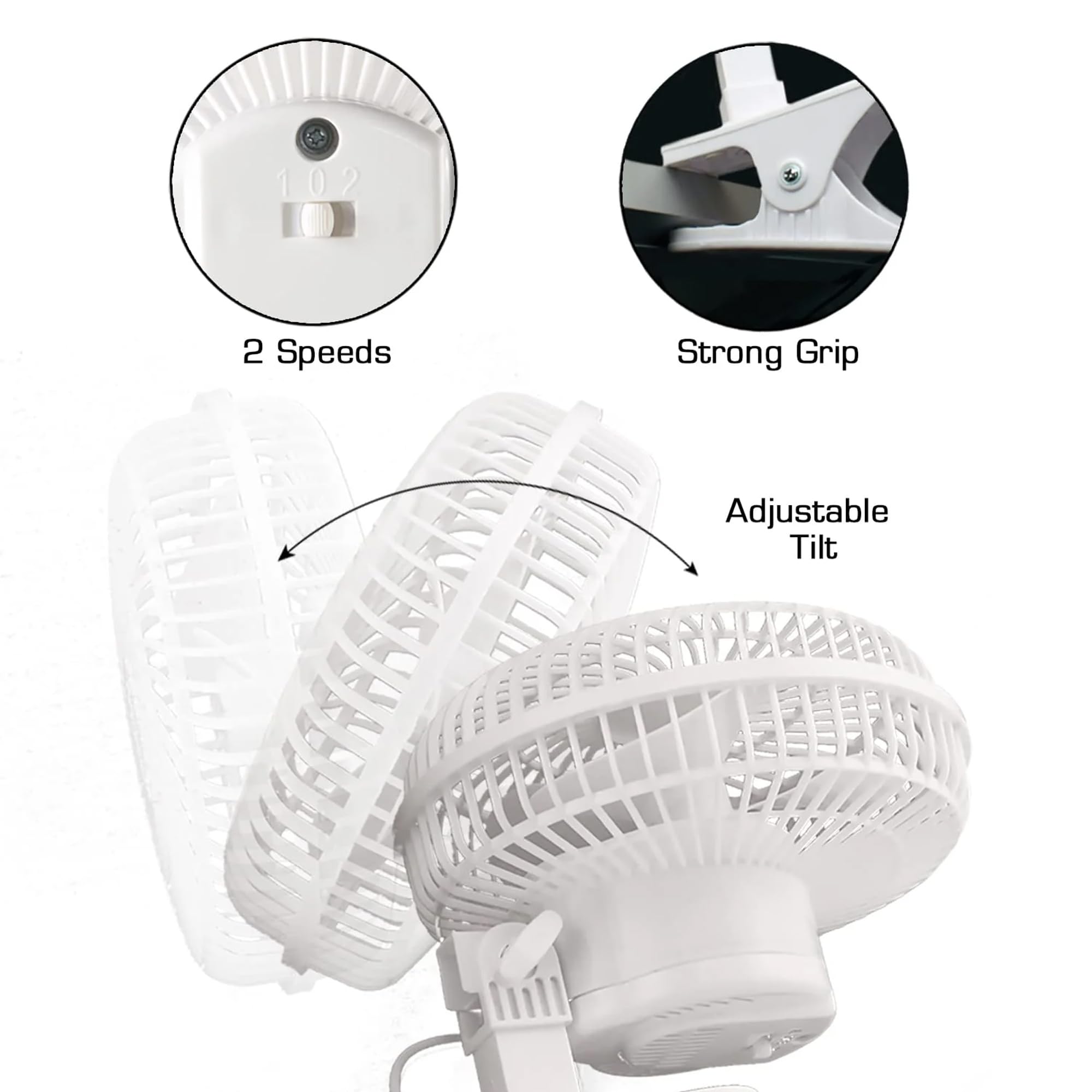 Foto 5 pulgar | Ventilador de Escritorio Hurricane Classic 15 cm Blanco 2 Piezas - Venta Internacional