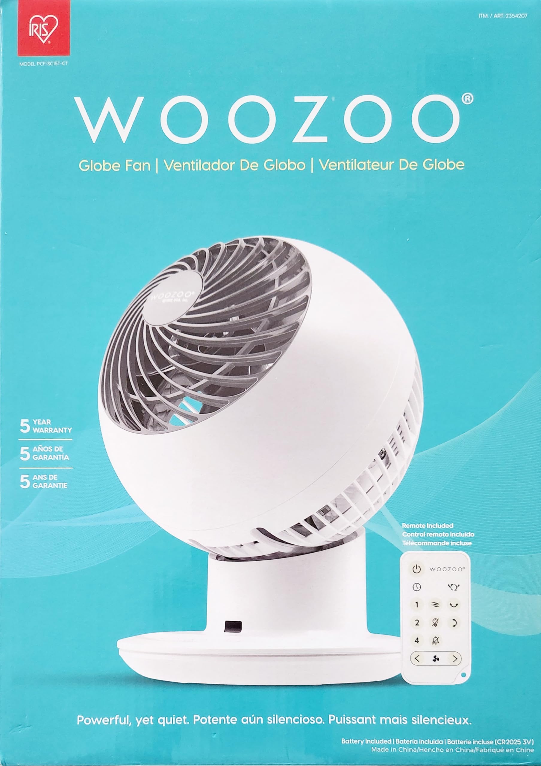 Foto 3 pulgar | Ventilador Iris Woozoo Globe Multidireccional Con Oscilación De 5 Velocidades - Venta Internacional.