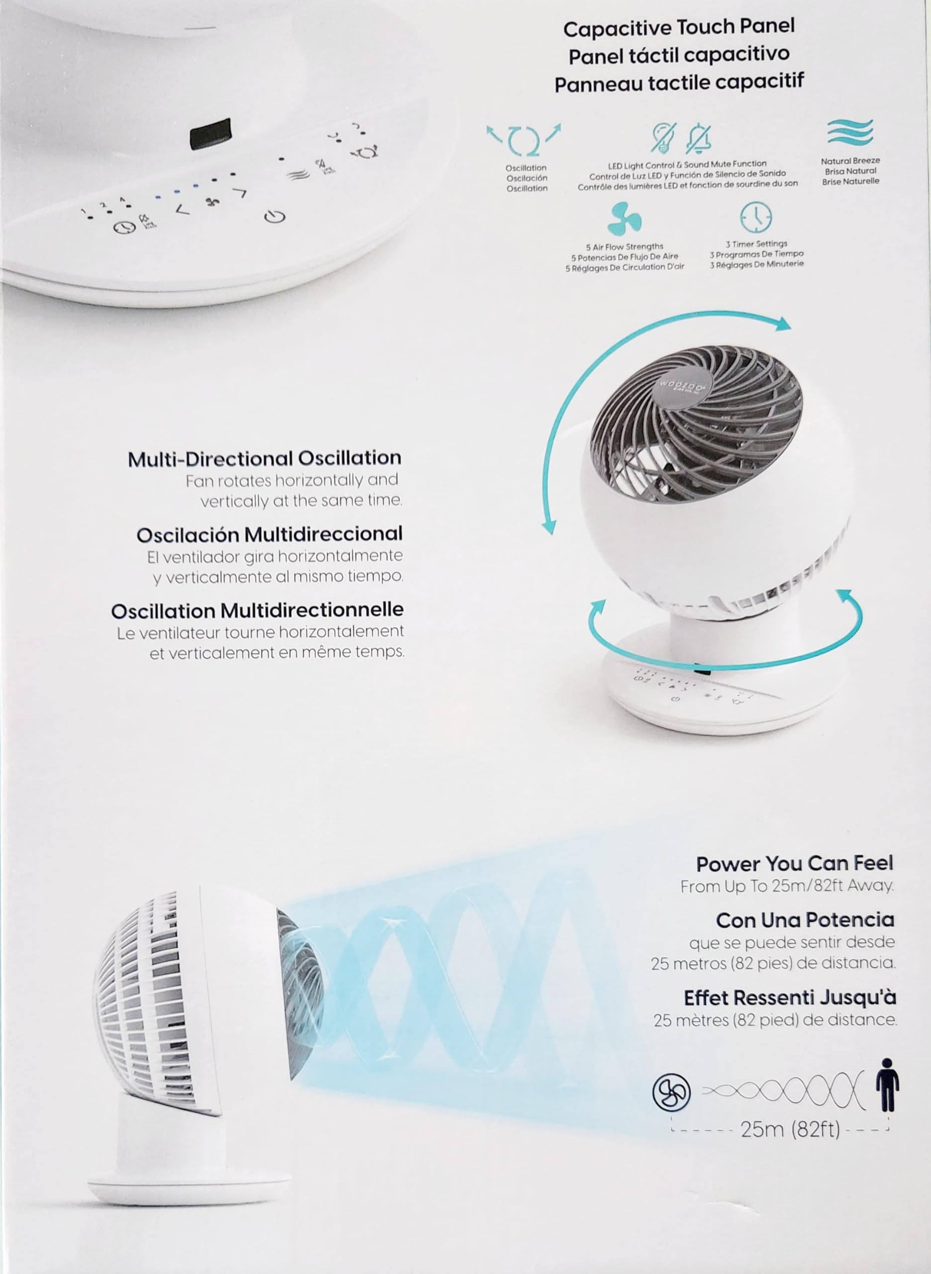Foto 4 pulgar | Ventilador Iris Woozoo Globe Multidireccional Con Oscilación De 5 Velocidades - Venta Internacional.