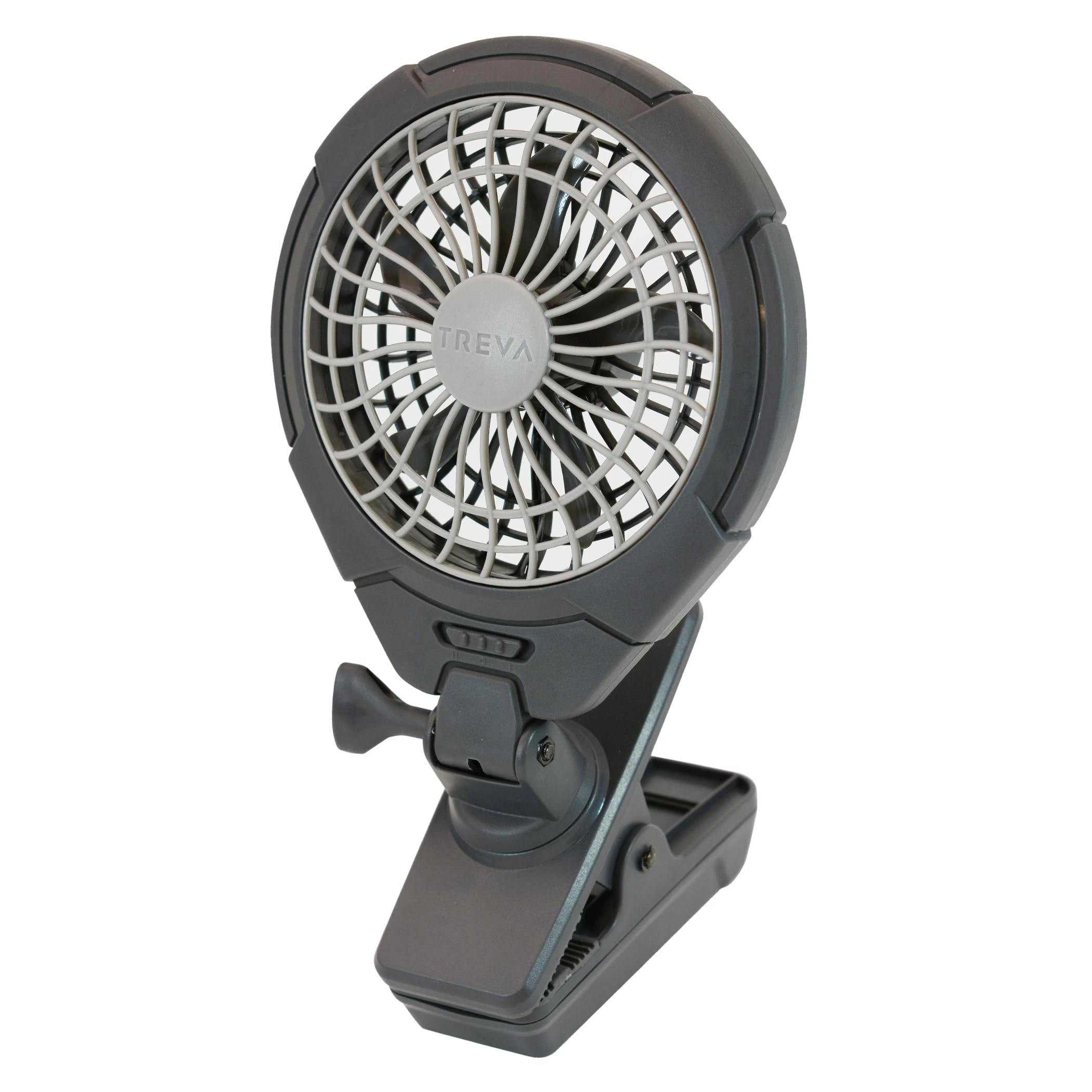 Ventilador Con Clip O2cool Treva, Batería De 2 Velocidades Y Usb De 12,7 Cm, Color Gris - Venta Internacional.