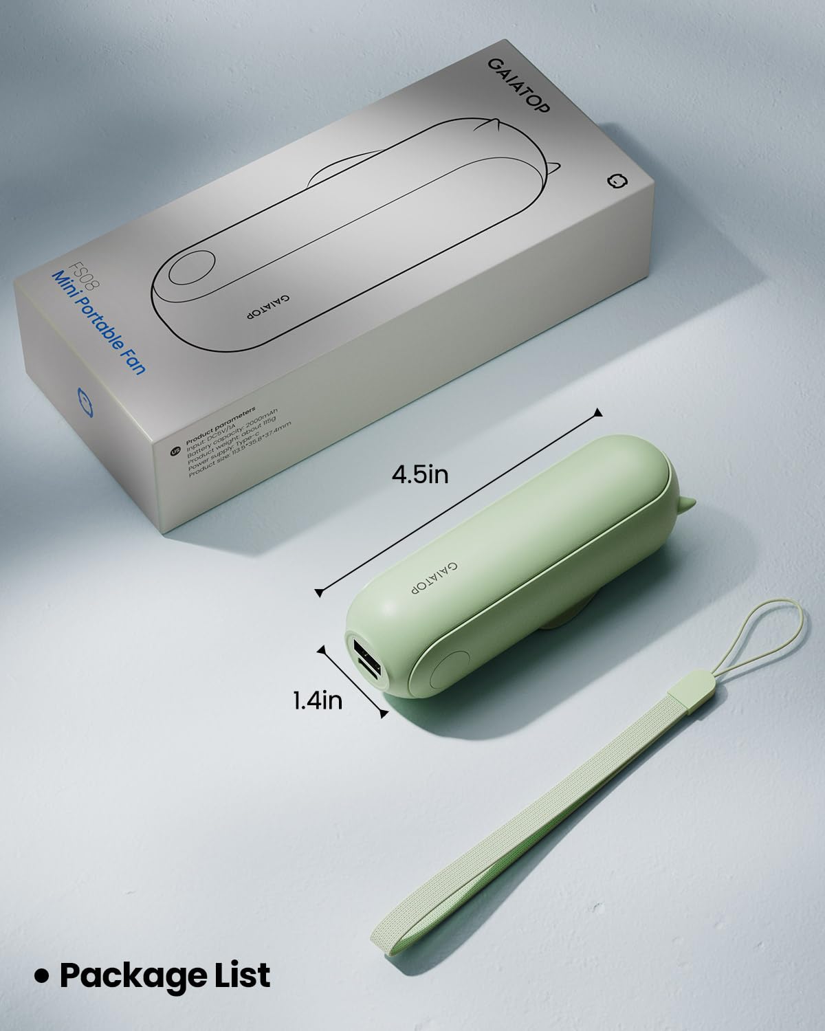 Foto 8 pulgar | Ventilador De Mano Gaiatop Portátil Plegable Con Batería De 2000 Mah - Venta Internacional.