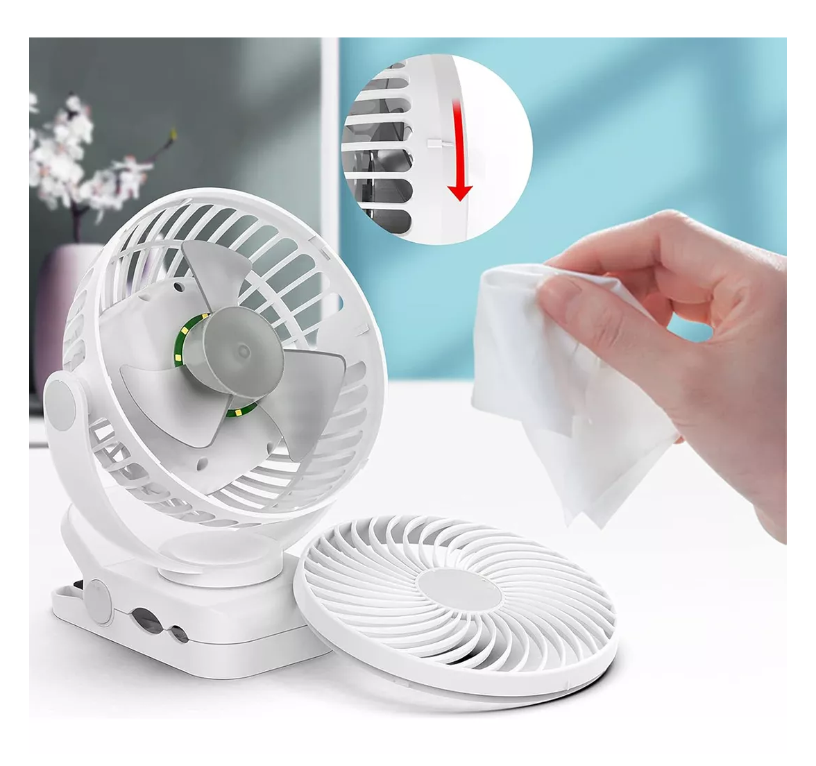 Foto 2 | Ventilador Pequeño Carga Usb Personal Portátil De 8000 Mah Blanco