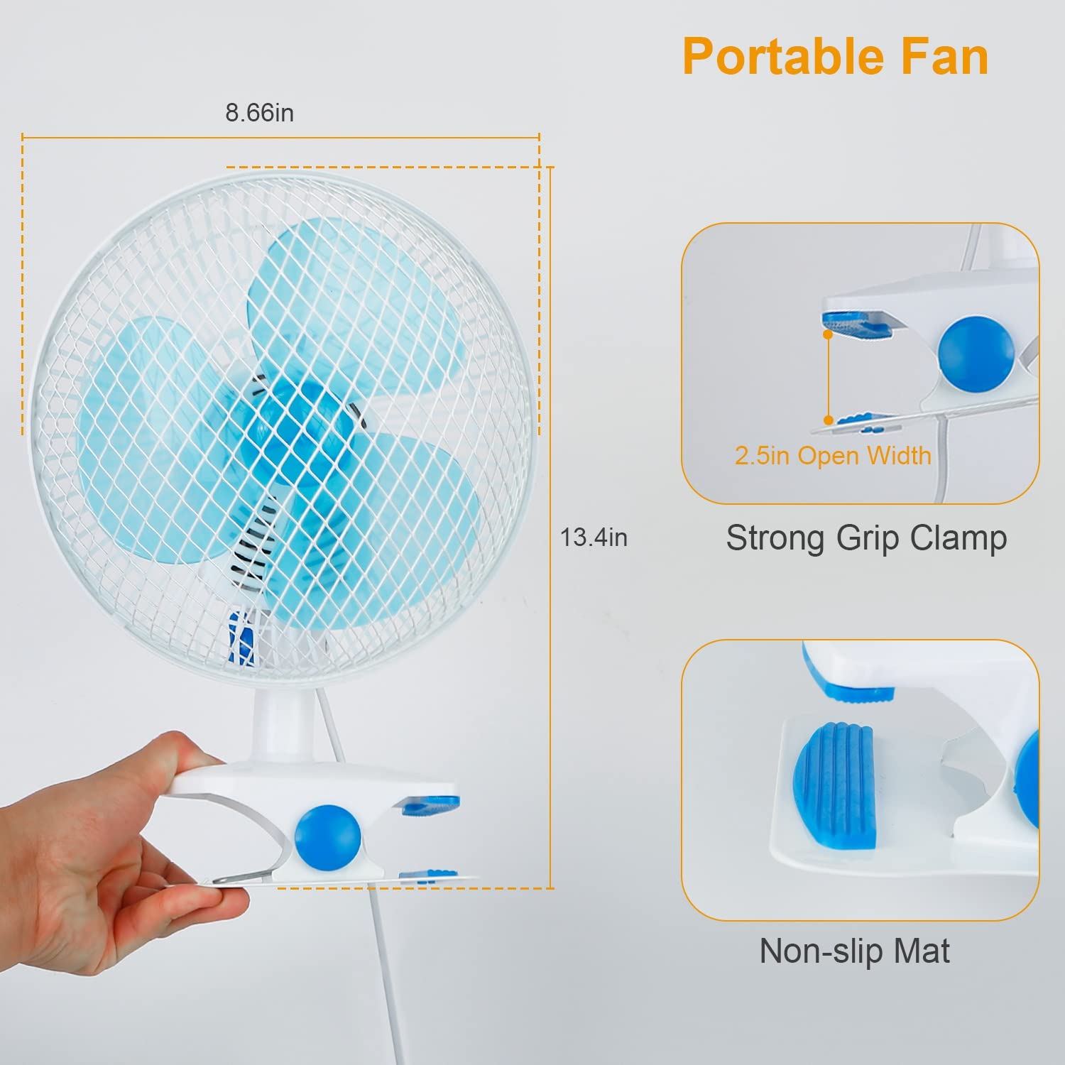 Foto 3 pulgar | Ventilador Con Clip Kocaso Oscilante 8.6 Portátil Y Silencioso Con 2 Velocidades - Venta Internacional.
