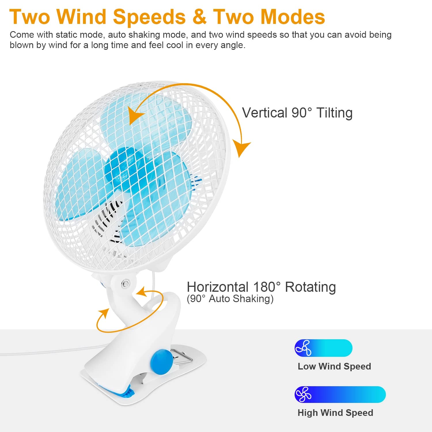 Foto 3 | Ventilador Con Clip Kocaso Oscilante 8.6 Portátil Y Silencioso Con 2 Velocidades - Venta Internacional.